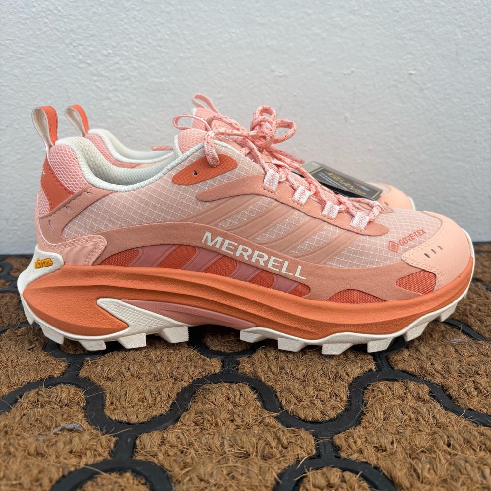 Merrell Moab Speed 2 GTX Womens Trail Running Shoes Peach Orange Size 8.5